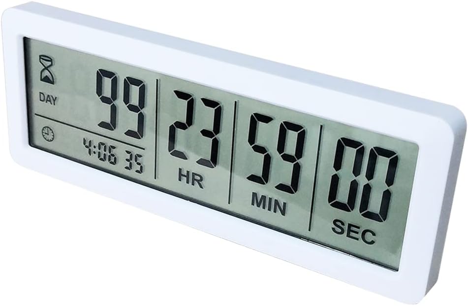 Large LCD Digital Countdown Clock, Up to 999 Days