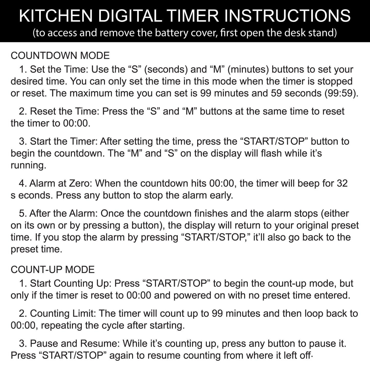 Stainless Steel Digital Kitchen Timer – Ultra-Strong Magnetic Back, Fold-Out Desk Stand, Effortless One-Touch Setup, Extra-Loud Alarm, Oversized Display, Auto Memory