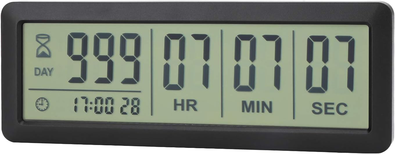 Large LCD Digital Countdown Clock, Up to 999 Days