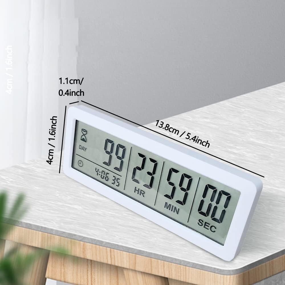Large LCD Digital Countdown Clock, Up to 999 Days