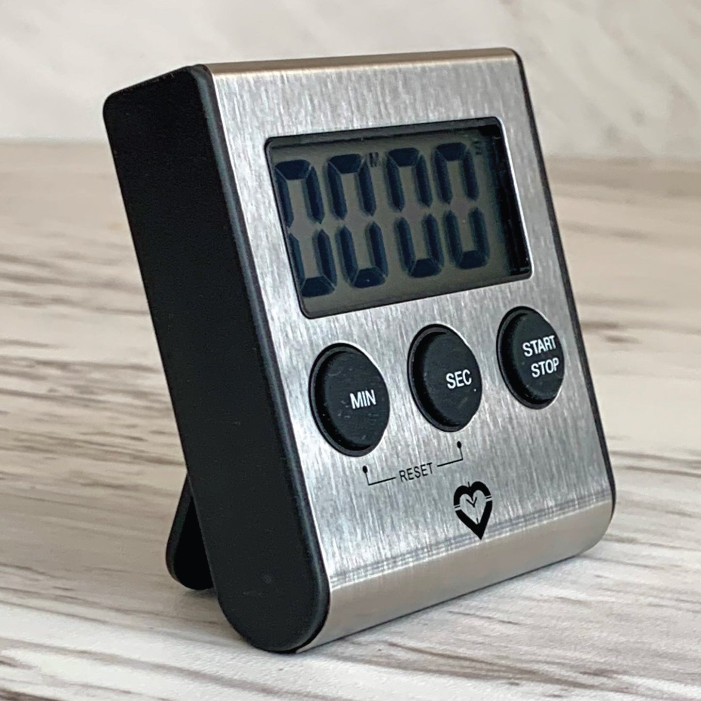 Stainless Steel Digital Kitchen Timer – Ultra-Strong Magnetic Back, Fold-Out Desk Stand, Effortless One-Touch Setup, Extra-Loud Alarm, Oversized Display, Auto Memory
