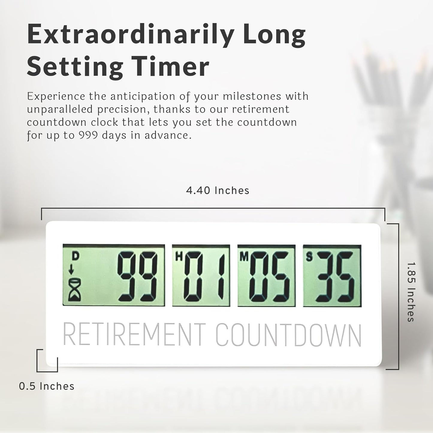 Retirement Countdown Clock - Up to 999 Days LCD Digital Timer